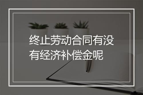 终止劳动合同有没有经济补偿金呢