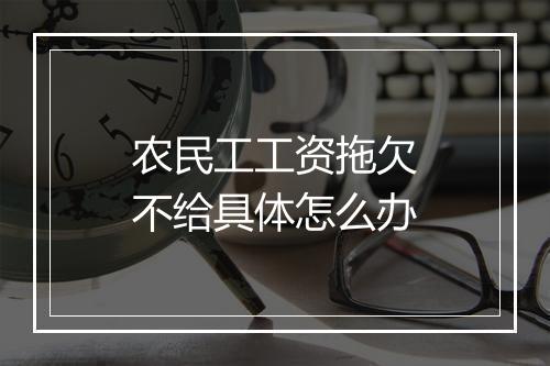 农民工工资拖欠不给具体怎么办