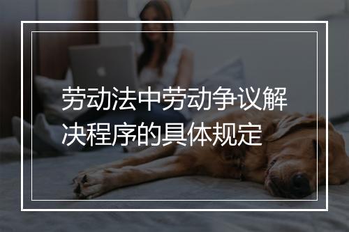 劳动法中劳动争议解决程序的具体规定