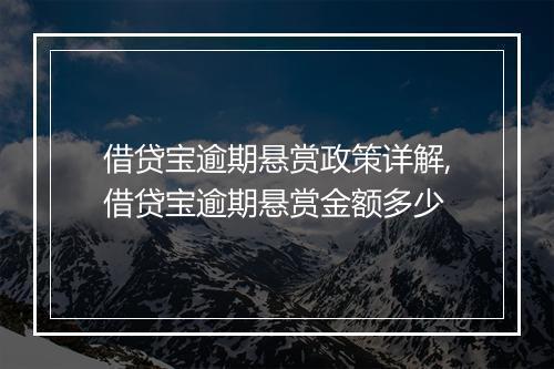 借贷宝逾期悬赏政策详解,借贷宝逾期悬赏金额多少