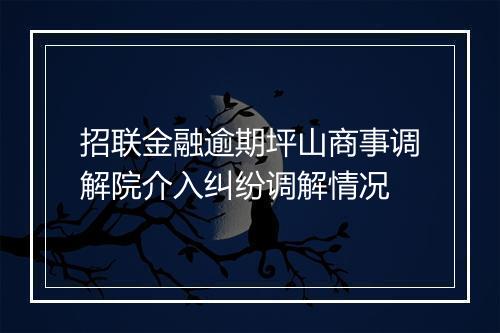 招联金融逾期坪山商事调解院介入纠纷调解情况
