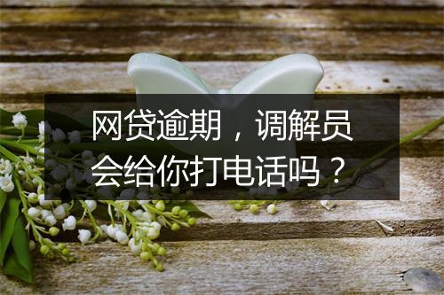 网贷逾期，调解员会给你打电话吗？
