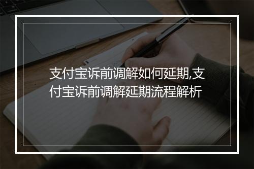 支付宝诉前调解如何延期,支付宝诉前调解延期流程解析