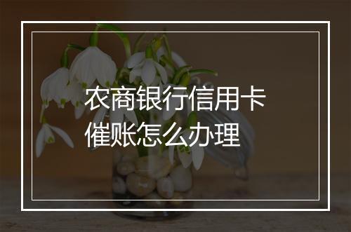农商银行信用卡催账怎么办理
