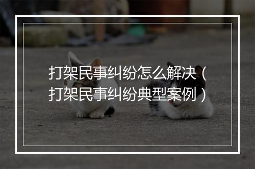 打架民事纠纷怎么解决（打架民事纠纷典型案例）