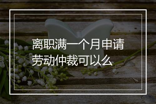 离职满一个月申请劳动仲裁可以么
