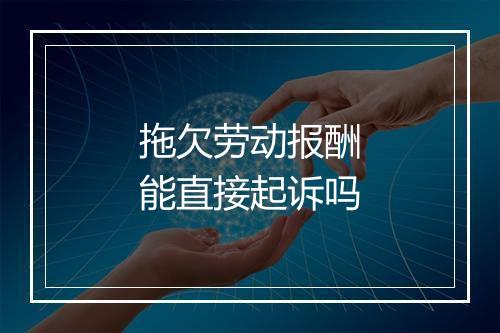 拖欠劳动报酬能直接起诉吗