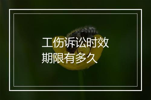 工伤诉讼时效期限有多久