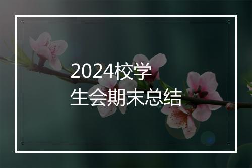 2024校学生会期末总结