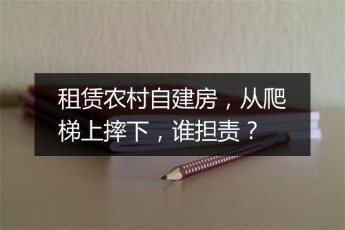 租赁农村自建房，从爬梯上摔下，谁担责？