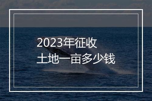 2023年征收土地一亩多少钱