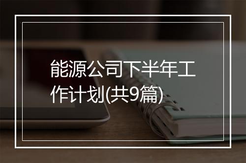 能源公司下半年工作计划(共9篇)