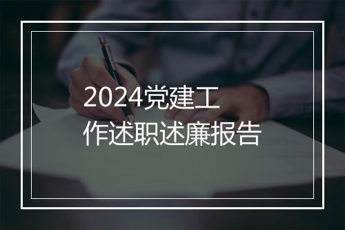 2024党建工作述职述廉报告