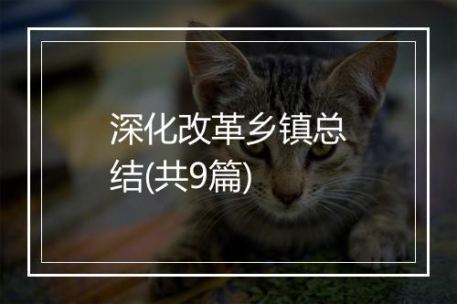 深化改革乡镇总结(共9篇)