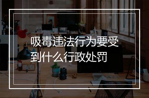 吸毒违法行为要受到什么行政处罚
