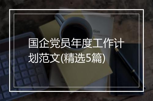 国企党员年度工作计划范文(精选5篇)