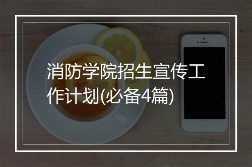 消防学院招生宣传工作计划(必备4篇)
