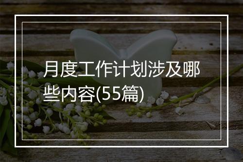 月度工作计划涉及哪些内容(55篇)