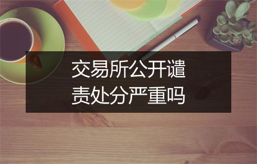 交易所公开谴责处分严重吗