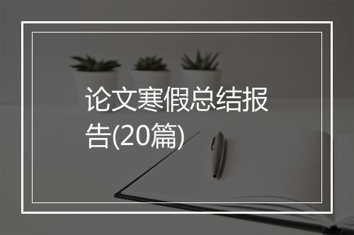 论文寒假总结报告(20篇)
