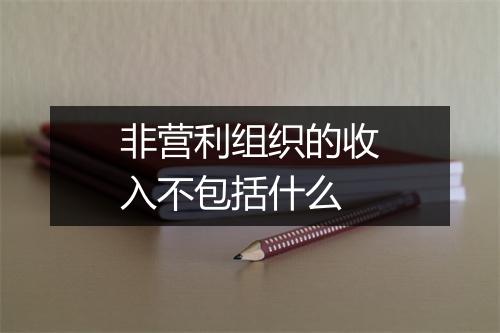 非营利组织的收入不包括什么