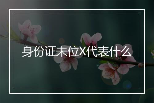 身份证未位X代表什么