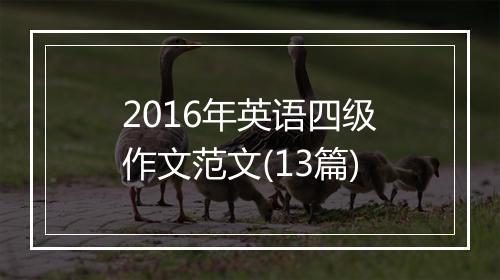 2016年英语四级作文范文(13篇)