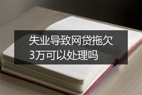 失业导致网贷拖欠3万可以处理吗