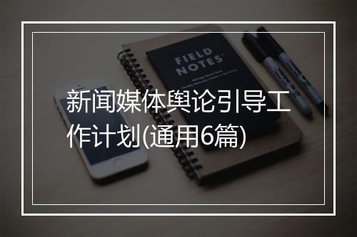 新闻媒体舆论引导工作计划(通用6篇)