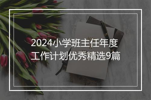 2024小学班主任年度工作计划优秀精选9篇