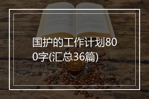 国护的工作计划800字(汇总36篇)