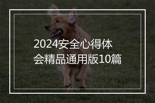 2024安全心得体会精品通用版10篇
