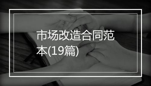 市场改造合同范本(19篇)