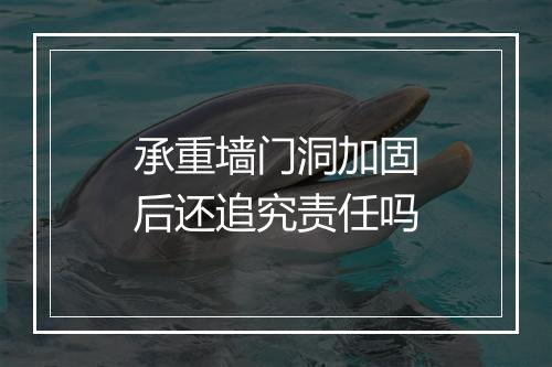 承重墙门洞加固后还追究责任吗