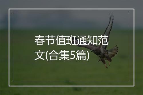 春节值班通知范文(合集5篇)