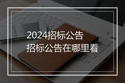 2024招标公告 招标公告在哪里看