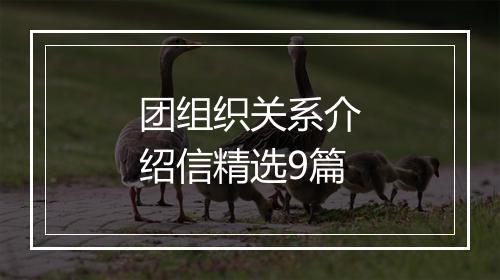 团组织关系介绍信精选9篇