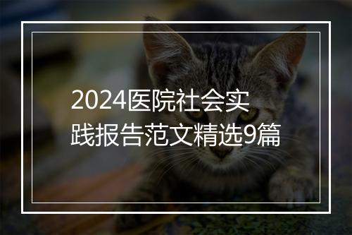 2024医院社会实践报告范文精选9篇