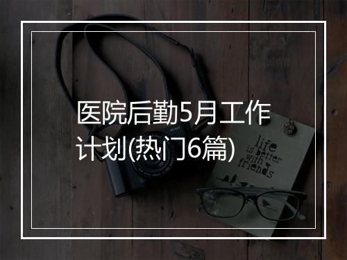 医院后勤5月工作计划(热门6篇)