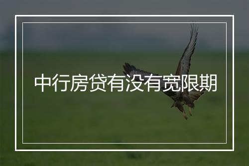 中行房贷有没有宽限期