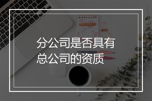 分公司是否具有总公司的资质