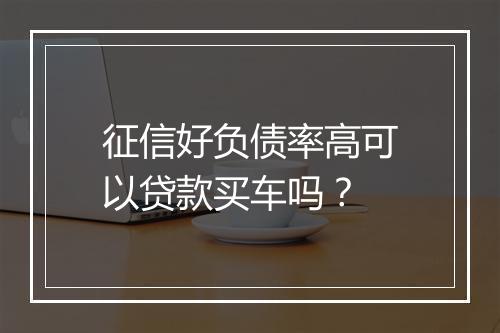 征信好负债率高可以贷款买车吗？