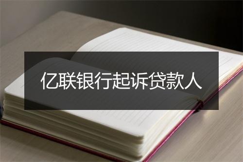 亿联银行起诉贷款人