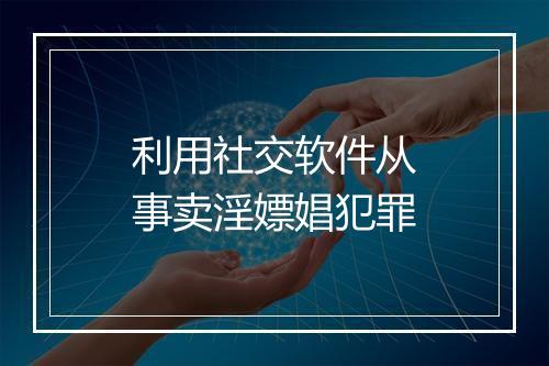 利用社交软件从事卖淫嫖娼犯罪