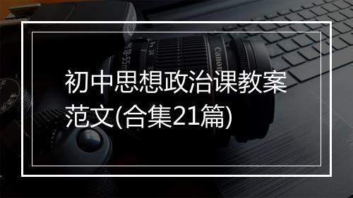 初中思想政治课教案范文(合集21篇)