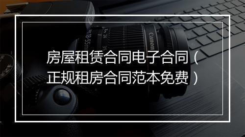 房屋租赁合同电子合同（正规租房合同范本免费）