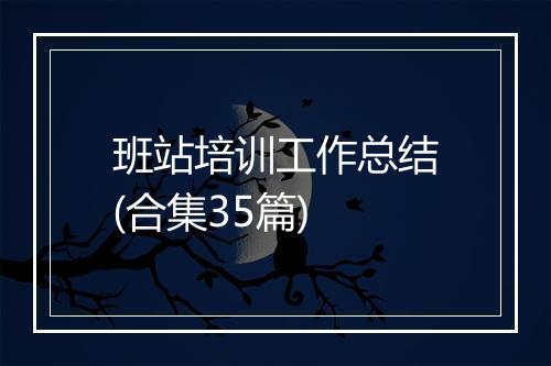 班站培训工作总结(合集35篇)