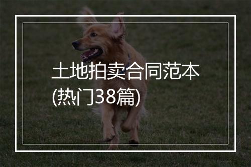 土地拍卖合同范本(热门38篇)
