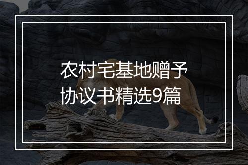 农村宅基地赠予协议书精选9篇