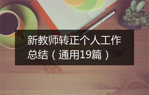 新教师转正个人工作总结（通用19篇）